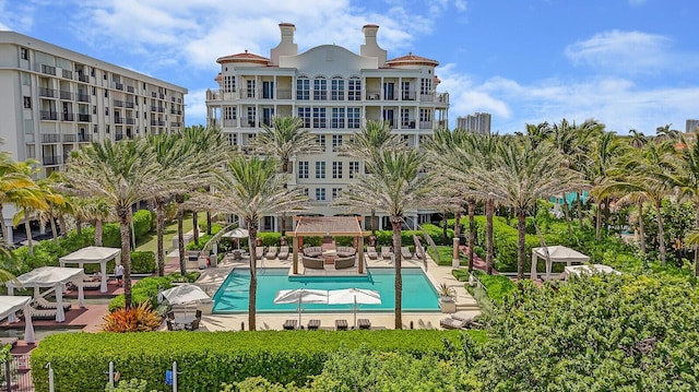 view of pool with a patio area