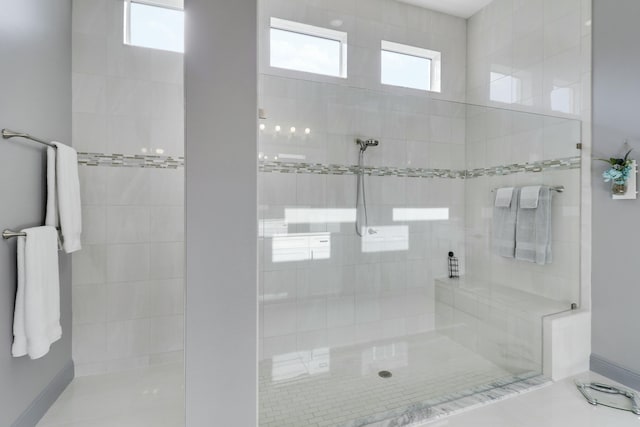 full bathroom with a walk in shower