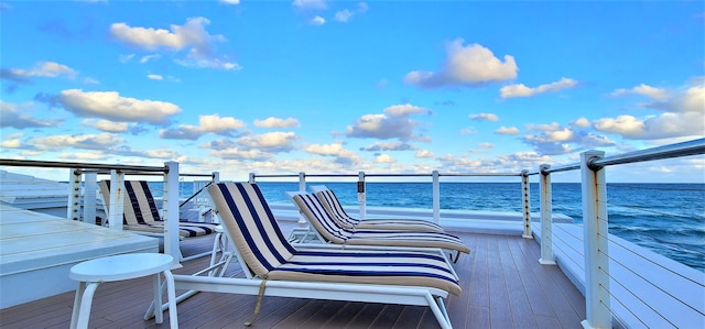 balcony with a water view