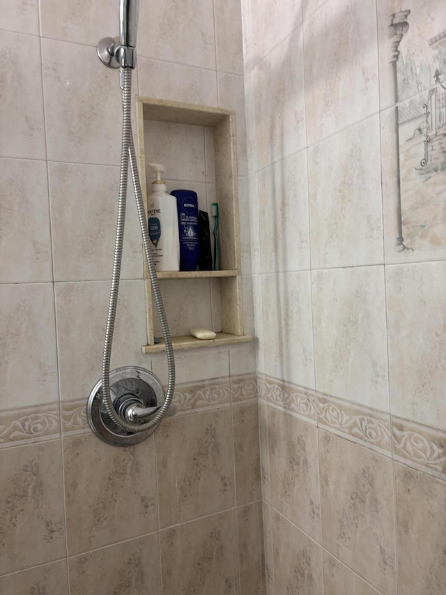 details with tiled shower