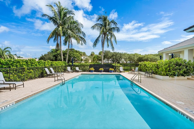 view of pool featuring a patio area