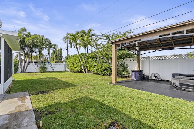 view of yard featuring a gazebo