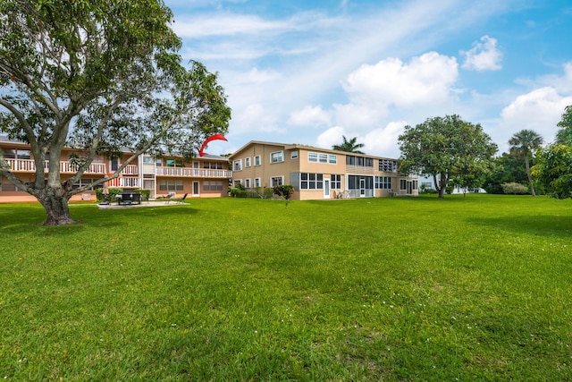 view of community featuring a lawn