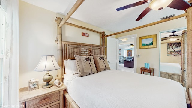 bedroom featuring ceiling fan