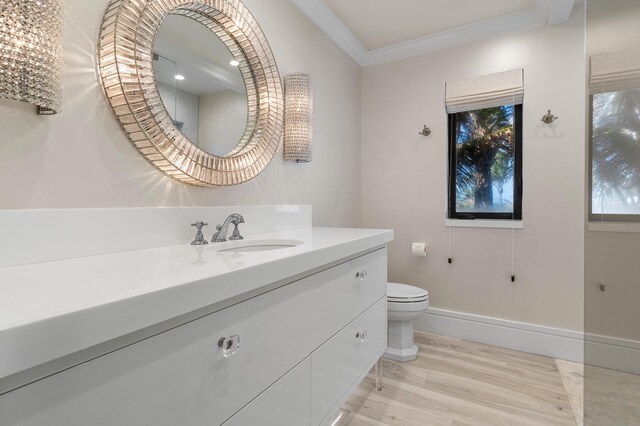 unfurnished room featuring dark wood-style floors, recessed lighting, a raised ceiling, and crown molding