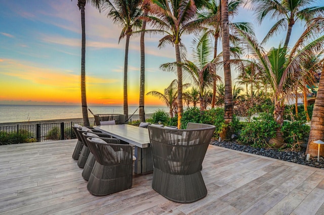 water view with a view of the beach