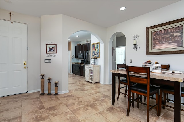 view of dining area