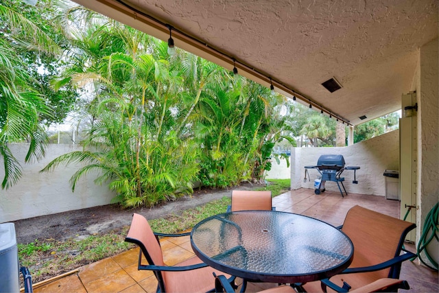 view of patio with area for grilling