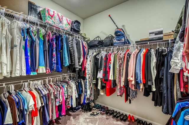 spacious closet with carpet floors