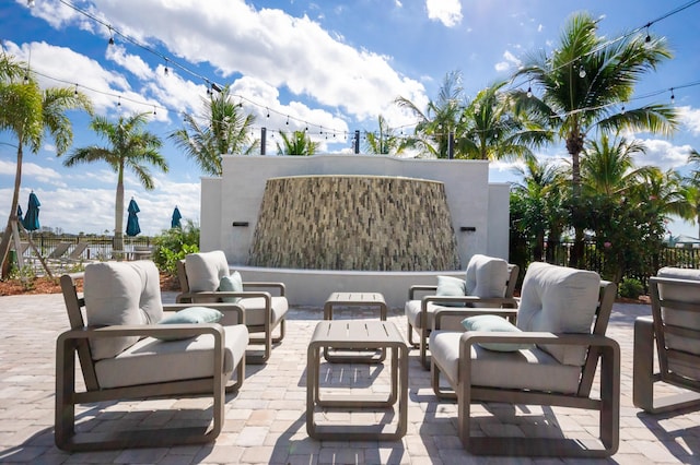 view of patio / terrace with an outdoor living space