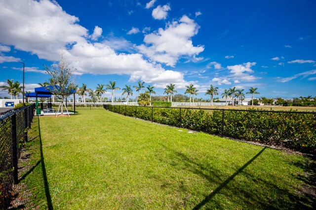 view of yard with a gazebo