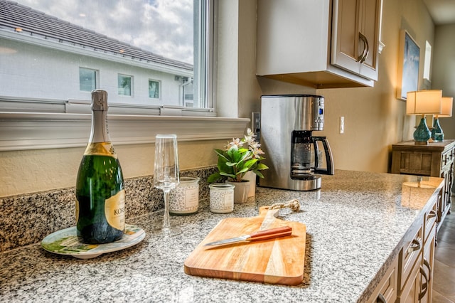 kitchen with light stone counters