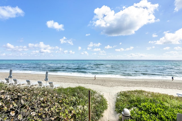 property view of water with a view of the beach