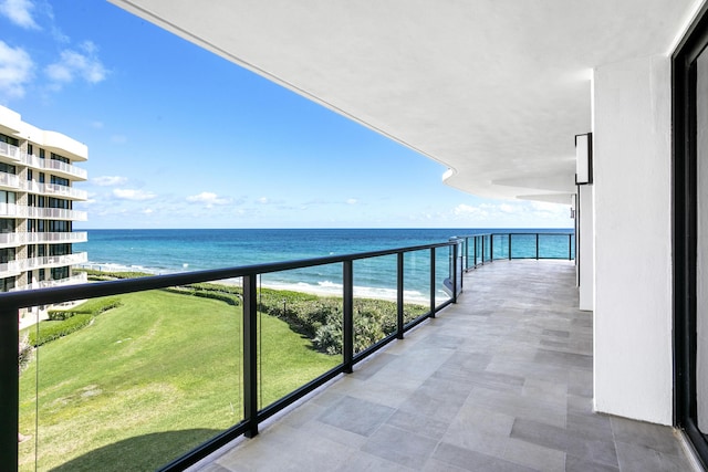 balcony with a water view