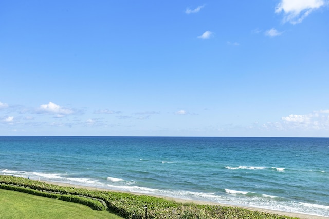 view of water feature with a view of the beach