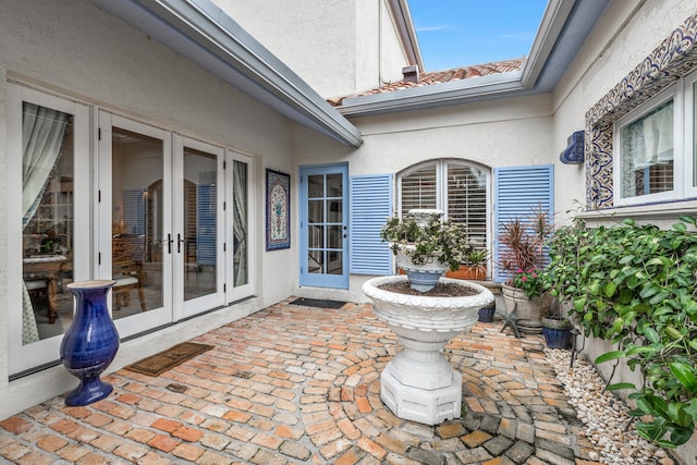 view of patio / terrace featuring french doors