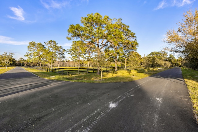 view of road featuring a rural view