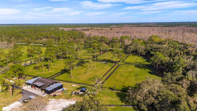 drone / aerial view with a rural view