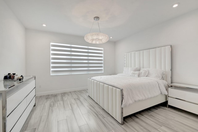 bedroom featuring light hardwood / wood-style flooring