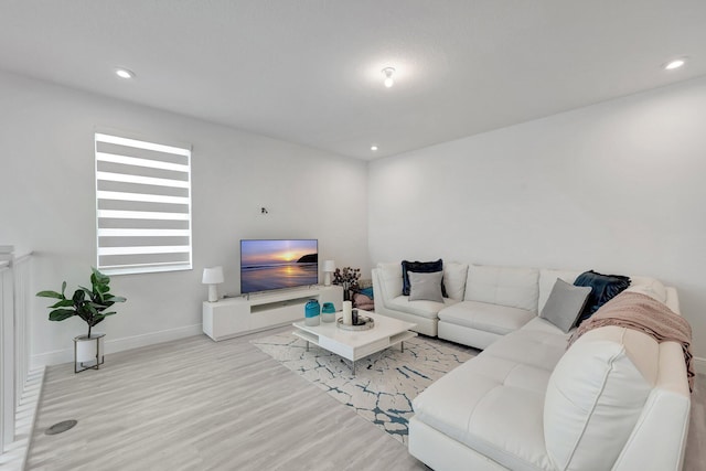 living room featuring light hardwood / wood-style flooring