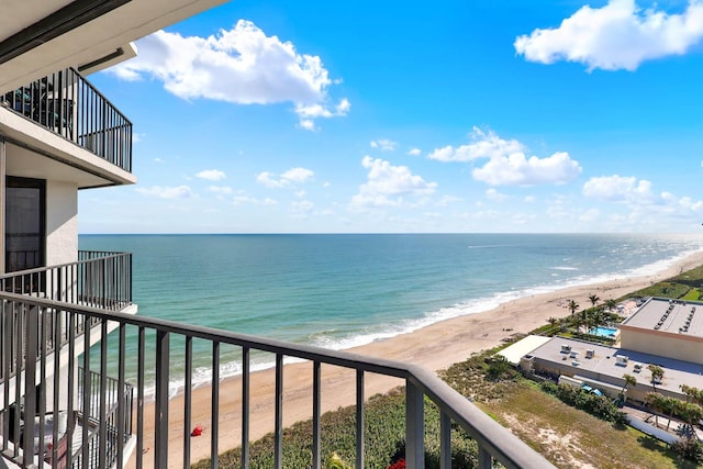 property view of water with a beach view