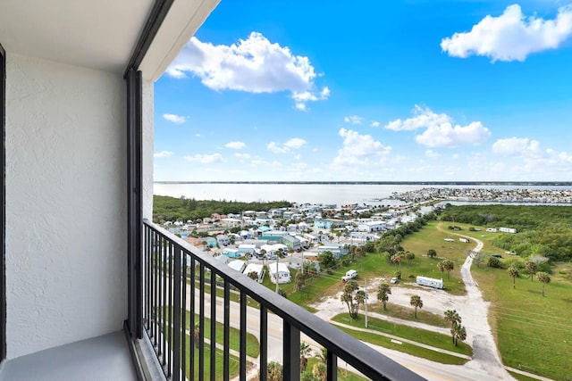 balcony with a water view