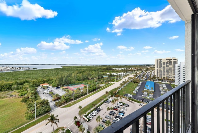 balcony with a water view