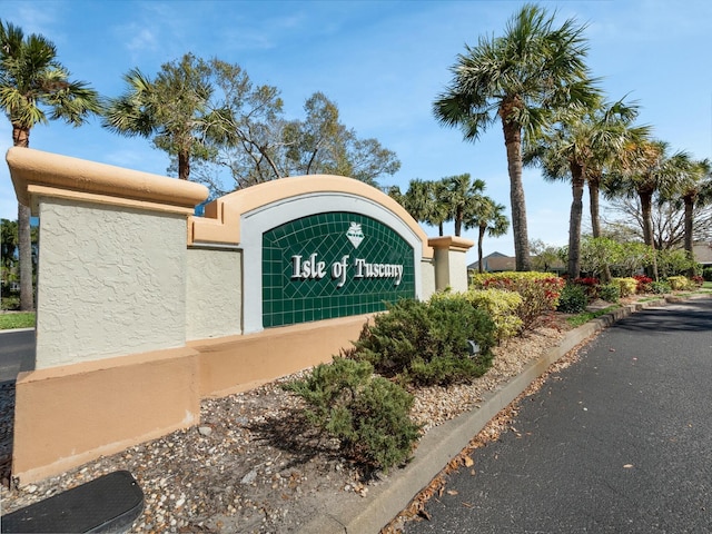 view of community sign