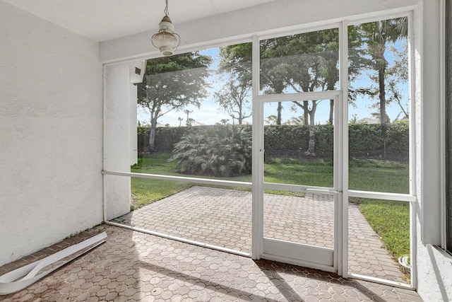 view of unfurnished sunroom