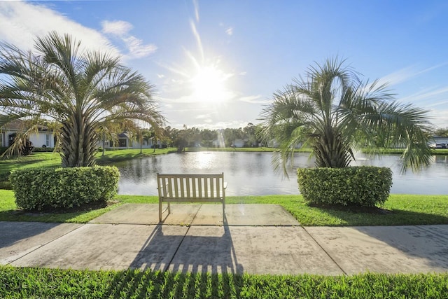 view of property's community featuring a water view