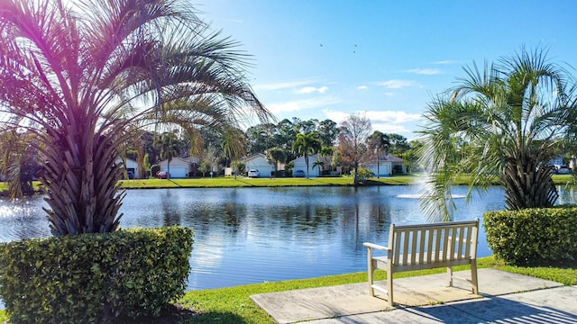 view of community featuring a water view