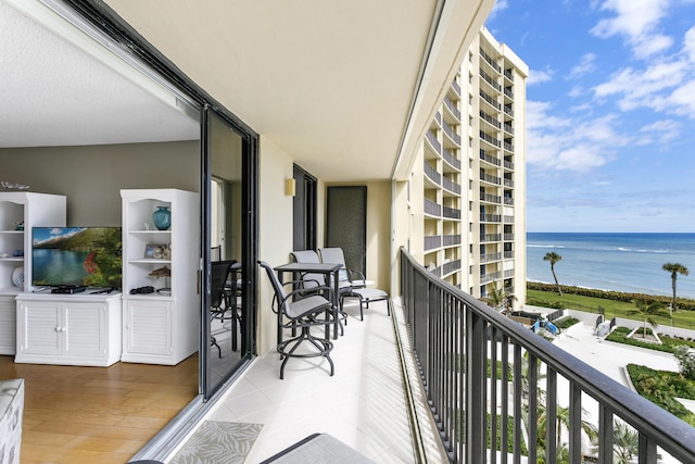 balcony with a water view