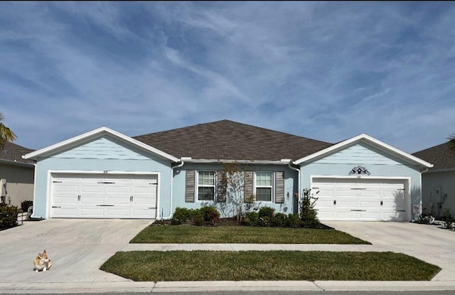 828 Persimmon Pl, Fort Pierce, FL 34981 - ranch-style home with a garage, driveway, stucco siding, and a front yard