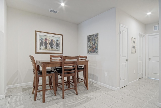 view of tiled dining area