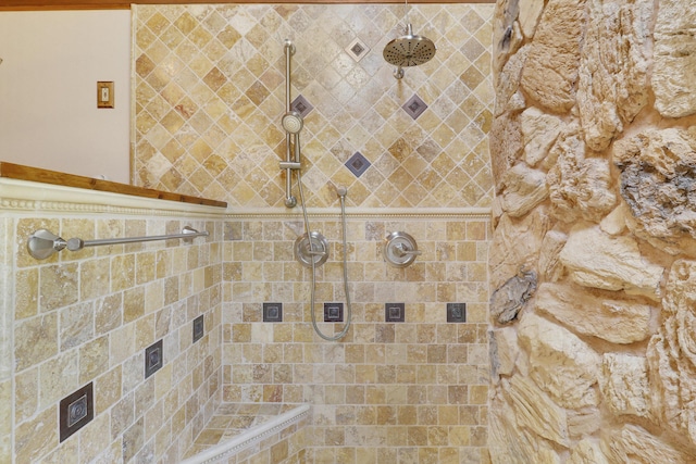 room details with tiled shower