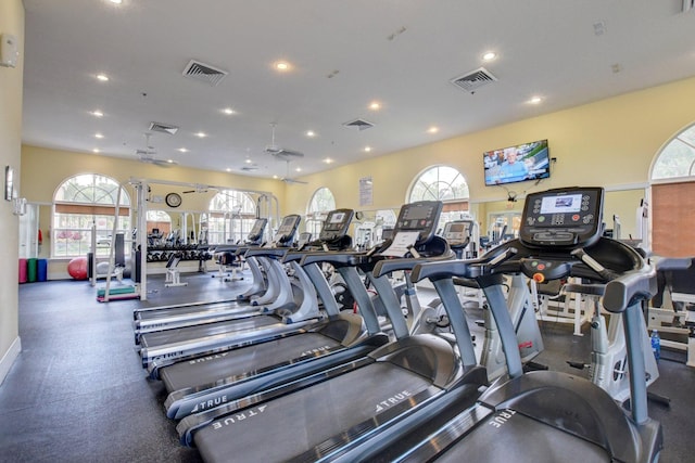 workout area with plenty of natural light