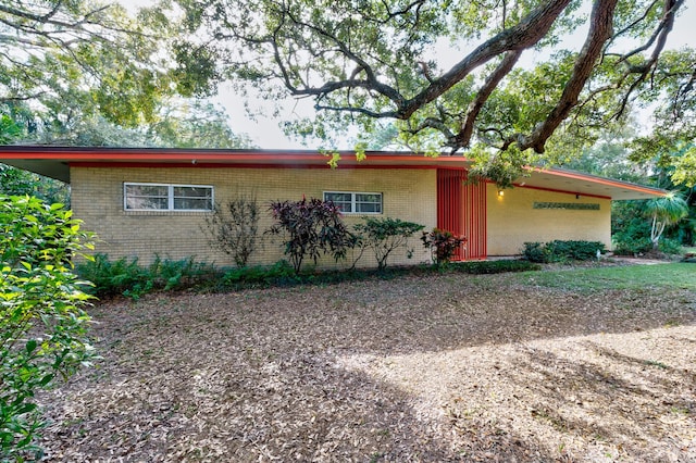 view of single story home