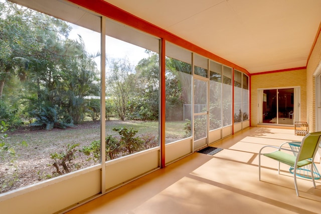 view of unfurnished sunroom