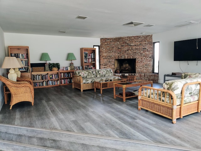 living room featuring hardwood / wood-style floors