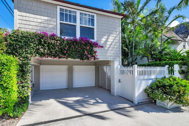 view of home's exterior with a garage