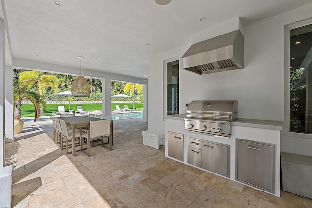 view of patio / terrace featuring an outdoor kitchen and area for grilling