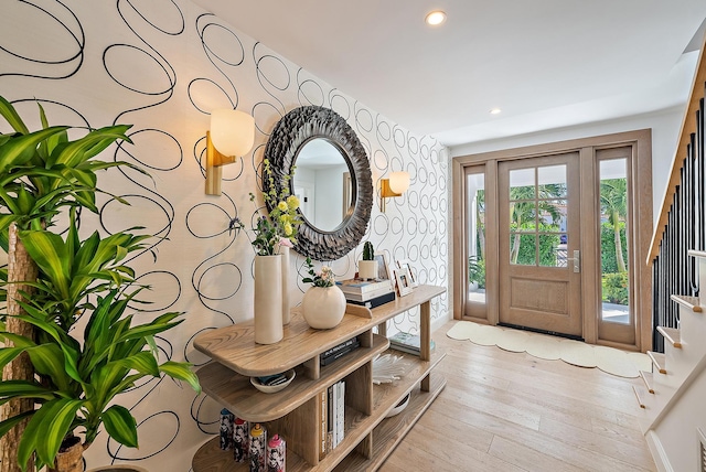 entryway featuring light hardwood / wood-style floors