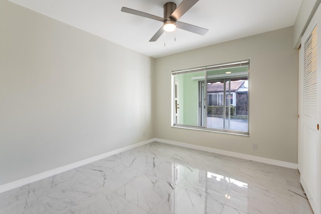 unfurnished room featuring ceiling fan