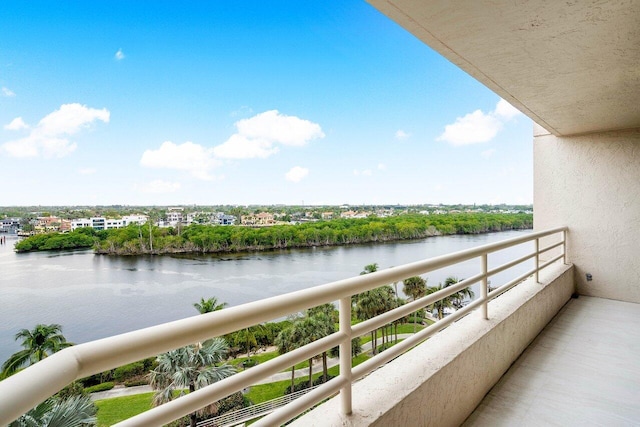 balcony with a water view