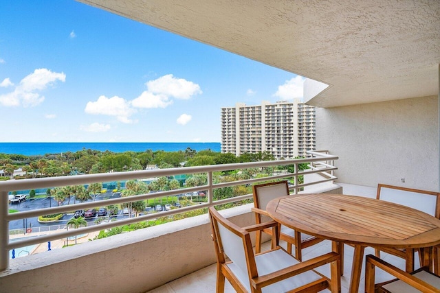 balcony with a water view