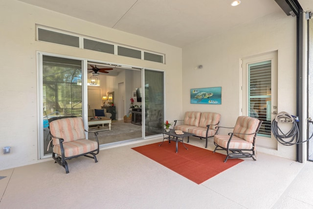 view of patio / terrace with an outdoor living space