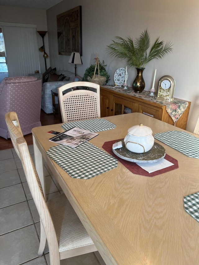 view of tiled dining area