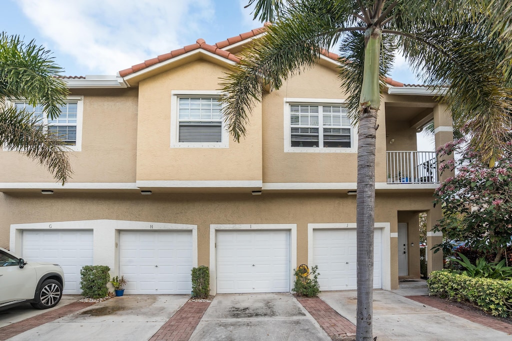 view of property with a garage