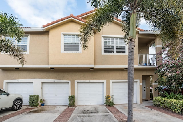 view of property with a garage