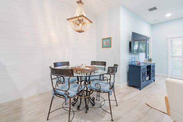 dining room featuring an inviting chandelier